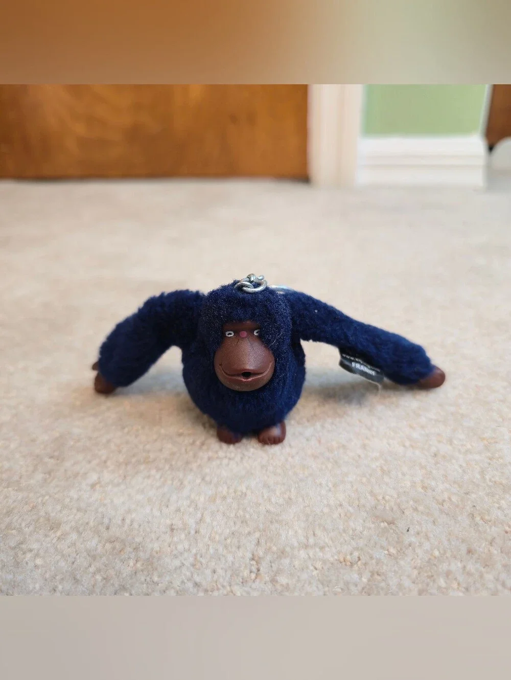 Kipling Franny Plush Navy Blue Monkey Thumb Keychain Fob Bag Backpack Charm
